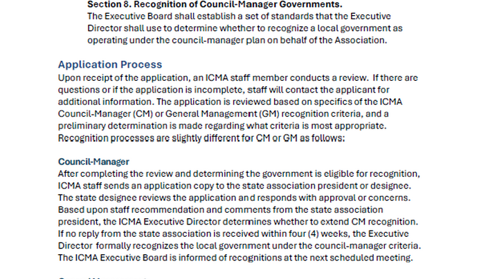 Recognition Application Process