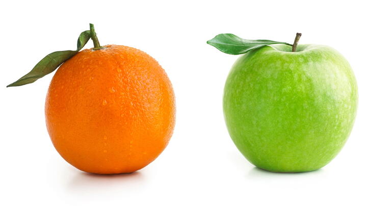 Image of an orange and apple