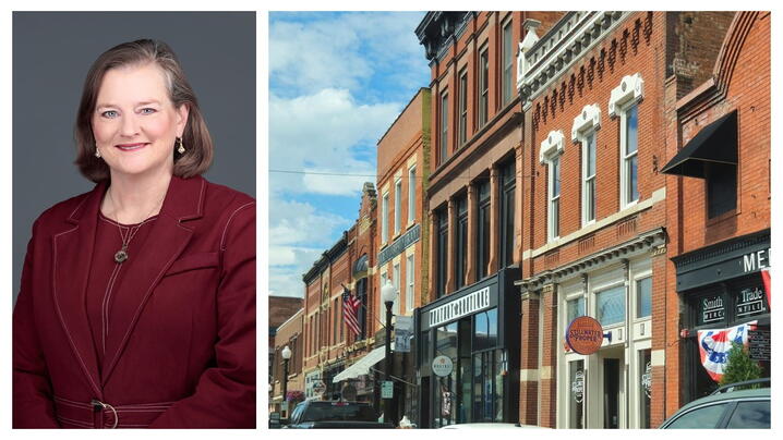 Image of Julia Novak and an image of Stillwater, MN