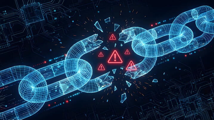Image of digital chain links being broken