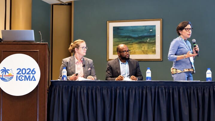 Panelists participate in a session at the 2026 ICMA Annual Conference