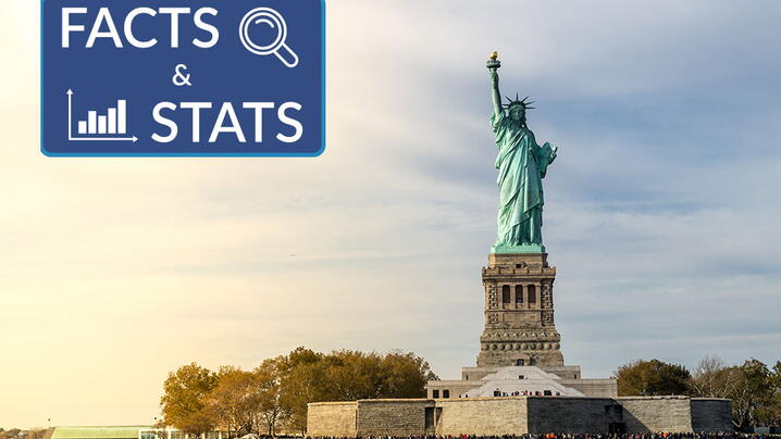 Statue of Liberty with Facts and Stats Sticker