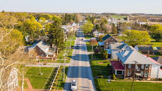 Aerial photo of a small town