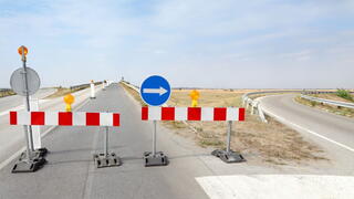 Detour sign on highway