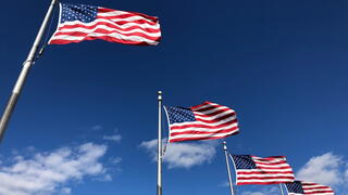 Image of several American flags