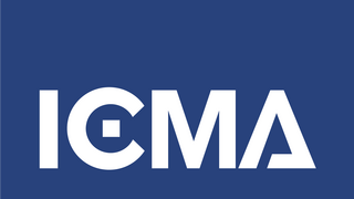 ICMA logo with blue background