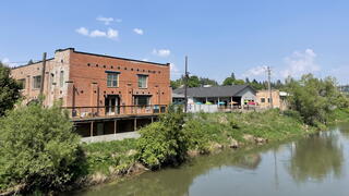 View of the Palouse River and redeveloped properties from the back.