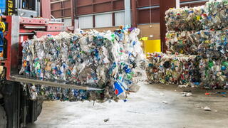 Image of compacted recycling items
