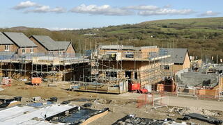 Photo of new homes being built on a brownfield site in south Wales.