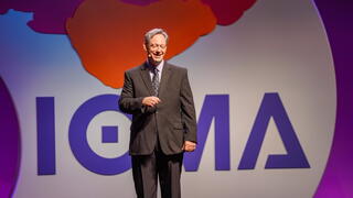 President Lon Pluckhahn onstage at the 2023 ICMA Annual Conference in Austin, Texas.
