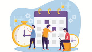 Image of people and calendar
