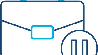 Image of briefcase with pause symbol