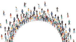 Image of people crowding around