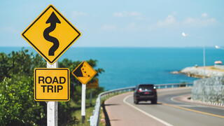 Image of road sign saying 'Road Trip'