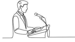 Image of person at podium