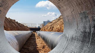 Photo of construction on underground pipes