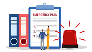 Illustration of emergency plan on clipboard
