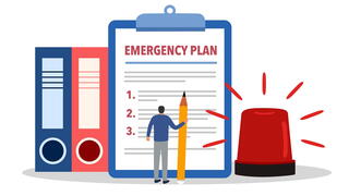 Image of emergency plan on a clipboard