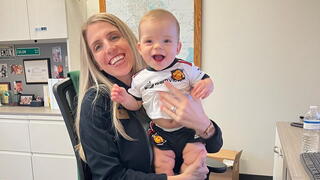 Photo of author and child