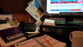 cluttered desk