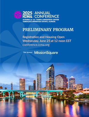 2025 ICMA Annual Conference preliminary program cover