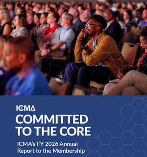 Cover of ICMA's FY 2026 Annual Report
