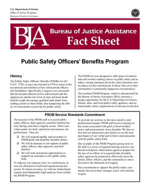 Bureau of Justice Assistance Fact Sheet: Public Safety Officers' Benefits  Program