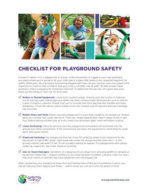 Checklist for Playground Safety | icma.org