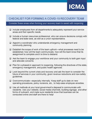 COVID-19 Recovery Team Checklist
