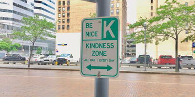Kindness Zone street sign in Pittsburgh