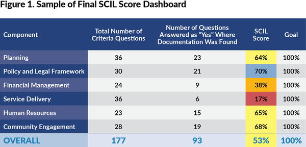 Figure 1. Sample of Final SCIL Score Dashboard
