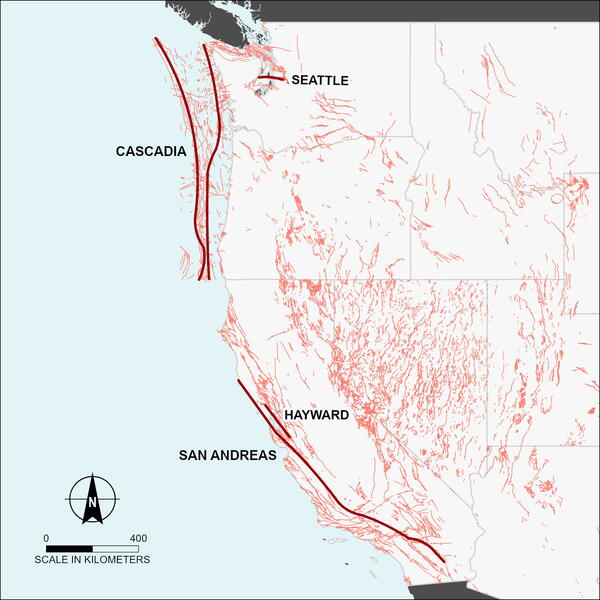 Map of faults