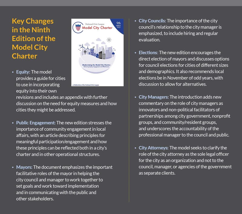 Key Changes in the Ninth Edition of the Model City Charter